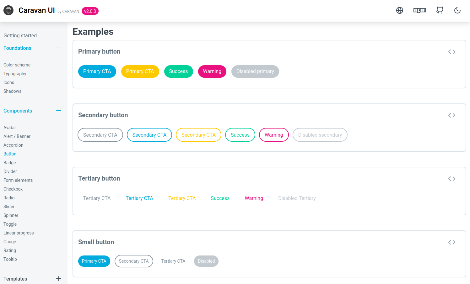 Caravan UI example